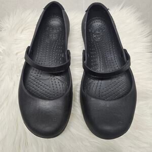 Crocs Black Mary Jane Clogs Women's Size 8 Comfort Casual Shoes